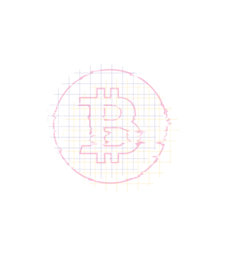 Bitcoin Glitch minta fehér pólón
