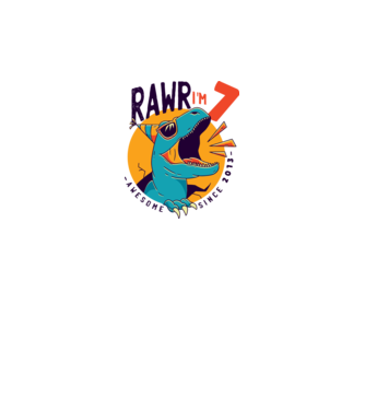 Rawr i'm 7 - awesome since 2013 minta fehér pólón