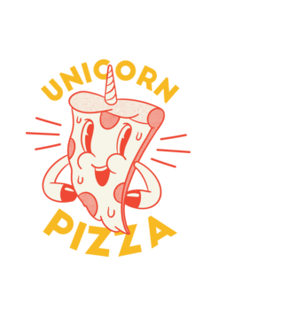 Unikornis Pizza minta sötétkék pólón