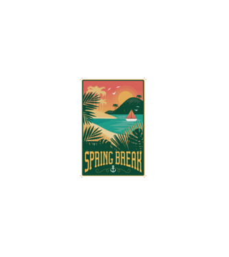 Spring Break - Nyaralás minta fehér pólón
