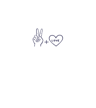 Peace + Love minta fehér pólón