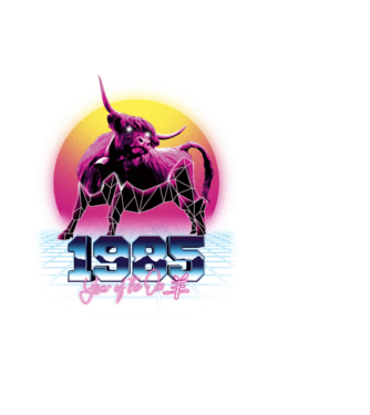 1985 a Bivaly éve - Kínai Horoszkóp minta fekete pólón