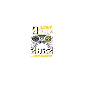 GAMER szint teljesítve 3. 2022 minta fekete pólón