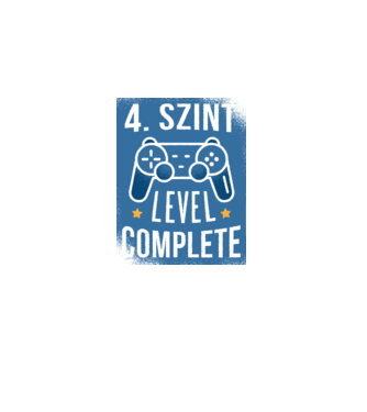 4. szint level completed minta fekete pólón