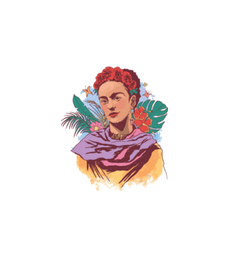 Frida Kahlo portré minta fehér pólón