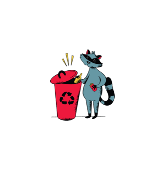 Mosómedve Recycling minta szürke pólón