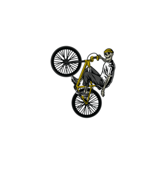 Csontváz BMX minta fekete pólón