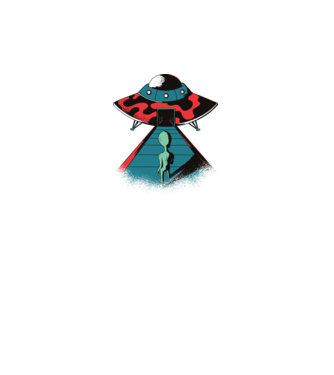 Alien Ufo minta fekete pólón