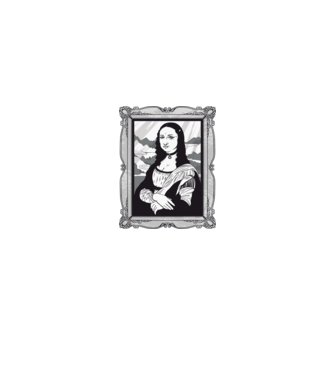 Gótikus Mona Lisa minta fekete pólón
