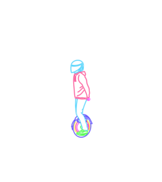 Neon unicycle minta fekete pólón