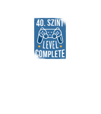 40. szint level completed minta fekete pólón
