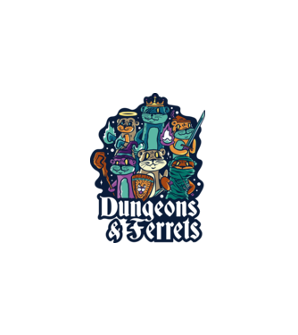 Dungeons And Ferrets minta fekete pólón