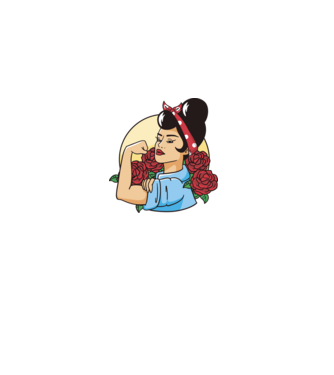 Rockabilly Rosie minta világoskék pólón