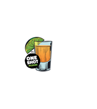 Tequila shot minta világos rózsaszín pólón