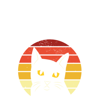 Retro Cica Fej minta fekete pólón