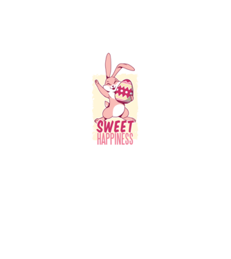 Sweet Happiness Húsvétra Nyuszis póló minta sötétkék pólón