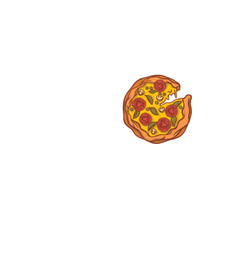 Pizza minta neonsárga pólón