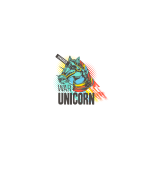 War Unicorn minta fehér pólón