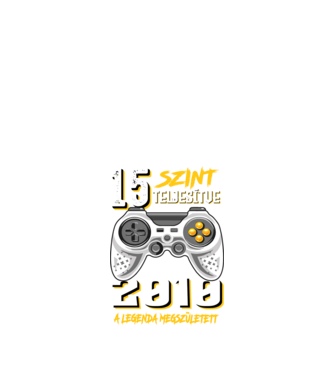 GAMER szint teljesítve 15. 2010 minta fekete pólón