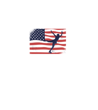 Amerikai korcsolyás minta fehér pólón