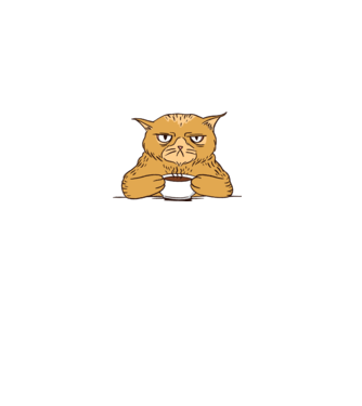 Grumpy Cat - Morcos Cica Kávéval minta szürke pólón