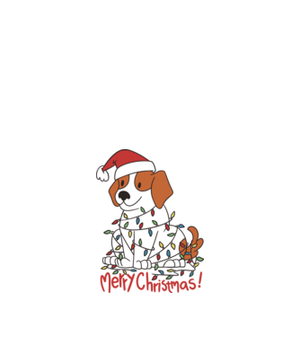 Beagle Boldog Karácsonyt! minta homokszín pólón