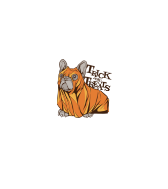Csokit vagy csalok Mopsz Halloween minta fehér/piros pólón