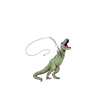 Horgász Trex minta szürke pólón