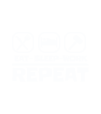 Eat Sleep Work minta fehér pólón