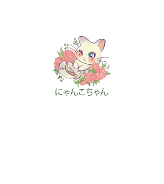 Cuki Anime Cica minta fehér pólón