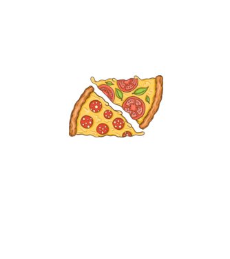 Pizza szeletek minta farmerkék pólón