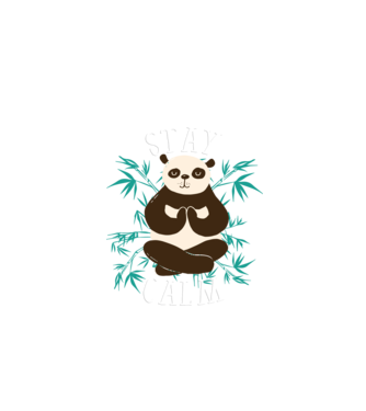 Stay Calm Panda meditáció minta fekete pólón