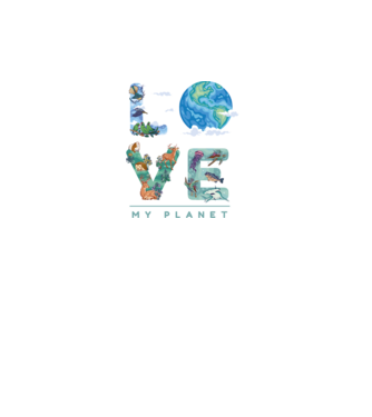 Love my Planet - Szeresd a Földet minta türkiz pólón
