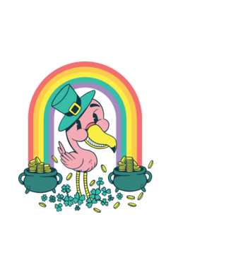 Szent Patrick flamingo minta világoskék pólón