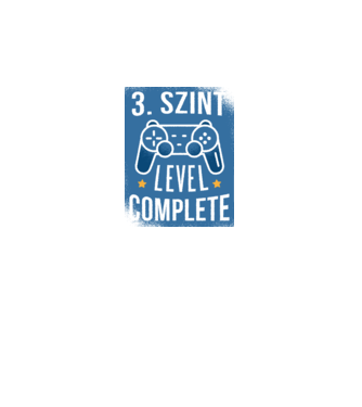 3. szint level completed minta fekete pólón