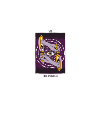 Tarot kártya minta szürke pólón