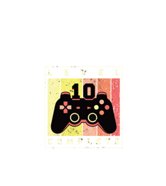 Level 10 Complete Szülinapra póló minta fekete pólón