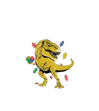Trex Puzzle szívvel minta fehér pólón