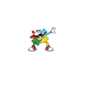 Autista DAB Puzzle minta fekete pólón
