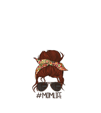 Momlife Hashtag minta fehér pólón