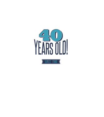 40 years old awesome since 1980 minta szürke pólón