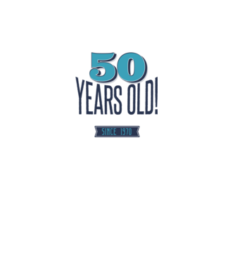 50 years old awesome since 1970 minta világoskék pólón