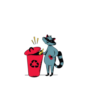 Mosómedve Recycling minta almazöld pólón
