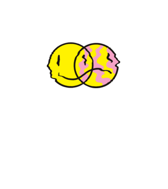 Happy Sad Emoji minta világos rózsaszín pólón