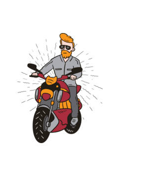 Motoros fickó minta világoskék pólón
