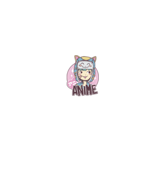 Cuki Anime lány minta fekete pólón