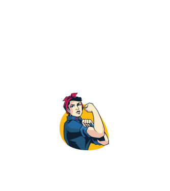 Rosie Riveter Comic minta fehér pólón
