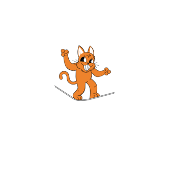 Cat slackline minta szürke pólón