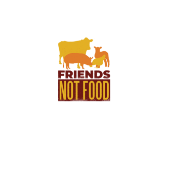 Friends not Food Vegán minta fehér pólón