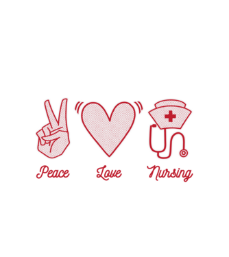 Peace Love Nursing minta fehér pólón